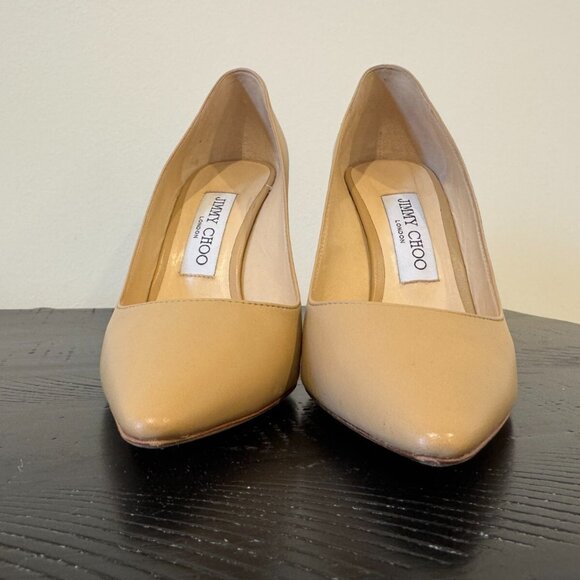 Neutral Leather Jimmy Choo High-Heeled Pumps - Picture 4 of 13